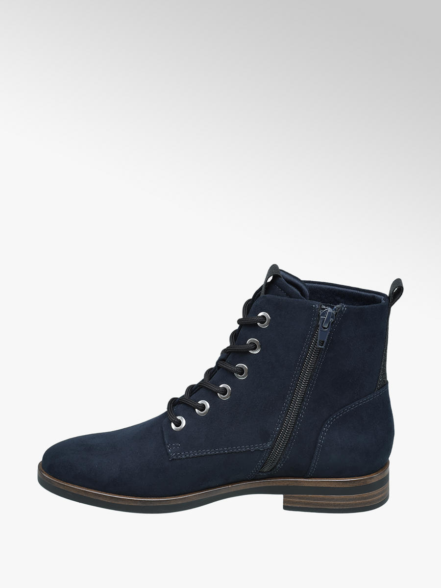 womens navy blue lace up boots